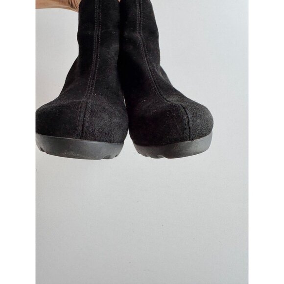 LA CANADIENNE Oliver Black Waterproof Suede Leather Booties Ankle Boots, Size 8 - Picture 6 of 14